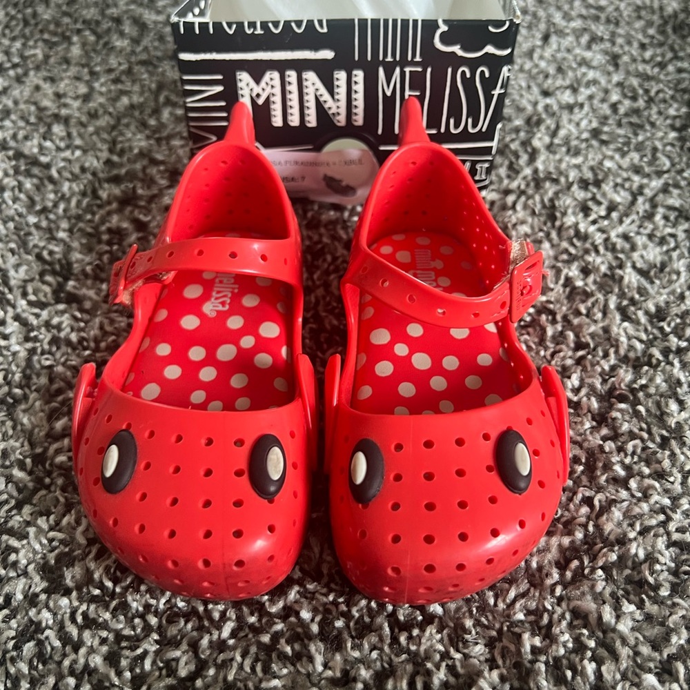 Mini Melissa Red Polka Dot Sandals
